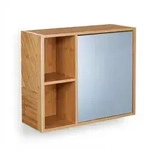 Relaxdays Spiegelschrank, 2 offene F&auml;cher, mit Spiegelt&uuml;r, H x B x T: 45 x 54,5 x