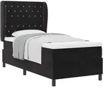 vidaXL Boxspringbett mit Matratze Schwarz 190 x 90 cm Samt