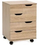 KADIMA DESIGN Rollcontainer Sonoma 40x60x40cm Schubladenschrank B&uuml;ro Container,