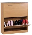 KADIMA DESIGN Schuhkipper KIEL Buche matt 2 F&auml;cher 75 x 87 x 24 cm, Design