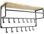LOFT42 Petri Garderobe &ndash; 15 Haken &ndash; Metall &ndash; Schwarz &ndash; 100 x 57 x 30