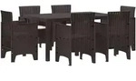 vidaXL Garten Essset 7 pcs Braun PE-Rattan
