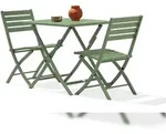 DCB GARDEN 2-Sitzer-Garten-Essgruppe, Aluminium, lagunengr&uuml;n