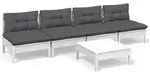 vidaXL 5-tlg. Garten-Lounge-Set mit Anthrazit Kissen Kiefernholz