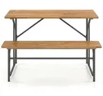 COSTWAY Balkontisch‐Set mit Bank, 2‐Personen Balkon‐Sitzgarnitur,...