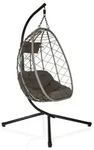 H&auml;ngesessel COCOVA Outdoor mit Gestell schwarz/grau hjh LIVING