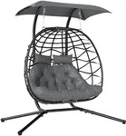 Outsunny-Rattan H&auml;ngesessel-170L x 100B x 185H cm-Dunkelgrau