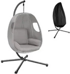 tectake H&auml;ngesessel, ANIKA, Stahlgestell, inklusive Schutzh&uuml;lle, f&uuml;r Indoor und