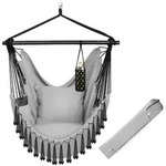 tectake H&auml;ngesessel Malika, Boho-Style, Belastbarkeit 150kg Grau