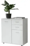 KADIMA DESIGN Kommode mit T&uuml;ren & Schubladen 71x78x35,5cm Schrank Holz Wei&szlig;,