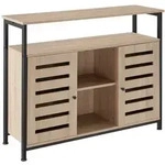 tectake Sideboard Warrington 100x37x82cm Industrial Holz Hell, Eiche Sonoma