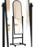 DELUKE Standspiegel VERONA - Holz Schwarz 39x39x151 cm | Mobiler...