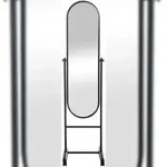DELUKE Standspiegel MILANO - Metall Schwarz 40x42x155 cm | Mobiler...