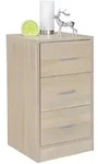 KADIMA DESIGN Nachtkonsole FOGGIA Holz Nachttisch modern mit 3 Schubladen...