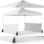 COSTWAY Pop-up-Pavillon 300x300cm, 2 Seitenw&auml;nde, Tasche mit Rollen, 8...