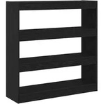 vidaXL B&uuml;cherregal/Raumteiler Schwarz Eiche 100x30x103cm Holzwerkstoff