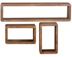 KADIMA DESIGN Design Wandregal 3er Set BOHA Massiv Holzregale Sheesham...