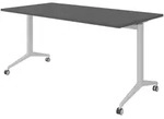 b&uuml;m&ouml; Seminartisch klappbar fahrbar 160x80 cm graphit, Gestell silber - Klapptisch