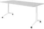b&uuml;m&ouml; Seminartisch klappbar fahrbar 180x80 cm grau, Gestell wei&szlig; - Klapptisch
