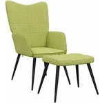 vidaXL Relaxsessel mit Hocker Gr&uuml;n Stoff