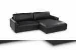 KAWOLA Sofa MARLIN Ecksofa Lederfaserstoff schwarz Longchair rechts