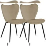 CLP 2er Set Esszimmerst&uuml;hle Maika Samt HBT: 80x50x58 cm taupe Samt
