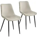 tectake Set Stuhl Monroe Samtoptik - 2er Set creme