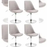 CLP 4er Set Esszimmerst&uuml;hle Maverick Stoff grau/chrom
