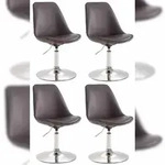 CLP 4er Set Esszimmerst&uuml;hle Maverick Kunstleder braun/chrom