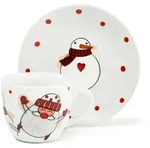 Excelsa Set Von 6 Espressotassen Mit Untertassen Snowman Porzellan 9 Cl Bunt