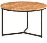 KADIMA DESIGN Couchtisch 60x60x38 cm Akazie Massivholz / Metall Design Sofatisch