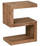 KADIMA DESIGN Beistelltisch MUMBAI Massivholz Akazie S Cube 60 cm hoch