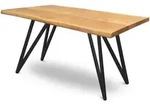 DELUKE&reg; Massivholz Esstisch mit Baumkante KEANU - 140x80cm, Eichenholz, Dreieck