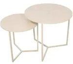 LOFT42 Dulon Set runder Beistelltische - Beige - &Oslash;49x46