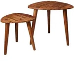 KADIMA DESIGN Design Satztisch WL5.574 Sheesham Massivholz Beistelltisch 2er Set