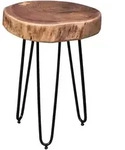 KADIMA DESIGN Massivholz Akazie Beistelltisch BAGLI 35 x 35 cm Wohnzimmertisch...