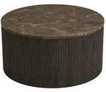Ebuy24 Ida Couchtisch &Oslash;80cm Marmor Dekor braun.