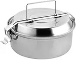 Edelstahl-Metall-Lunchbox mit 2 Tellern: 18 cm. Lunch-Box, Metall-Lunch-Box,