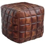 KADIMA DESIGN Sitzw&uuml;rfel Echtleder braun 39 x 41 x 39 cm Ottomane Wohnzimmer,...