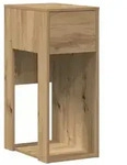 vidaXL Computer-Tower-St&auml;nder mit handgefertigter Eichenschublade 30x44x74 cm,