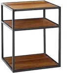 KADIMA DESIGN Nachttisch Sheesham Massivholz / Metall 40x50x35 cm Beistelltisch...