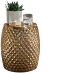 KADIMA DESIGN Beistelltisch 32x42x32 cm Aluminium Anstelltisch Gold Orientalisch