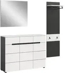 Ebuy24 Canu Garderobenm&ouml;bel Set C30 wei&szlig;, grau.