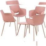CLP Sitzgruppe Velvena Kunststoff HBT: 80x188x153 cm pink 4 St&uuml;hle