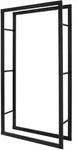 ML-Design Kaminholzregal 80x150x25 cm Schwarz | Metall, Innen/Au&szlig;en,