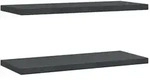 vidaXL Wandregale 2 Stk. 75x30x3 cm Schwarz Edelstahl