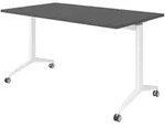 b&uuml;m&ouml; Seminartisch klappbar fahrbar 140x80 cm graphit, Gestell wei&szlig; -...