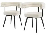 ML-Design Esszimmerst&uuml;hle 2er Set Beige, Teddystoff, Wohnzimmerstuhl mit...