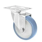 WAGNER Soft-Lenkrolle - &Oslash; 100 mm, Stahl verzinkt, blau / wei&szlig;,...