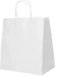 Papstar Tragetaschen, Papier 27 x 32 x 17 cm wei&szlig; mit gedrehtem Tragegriff 12...